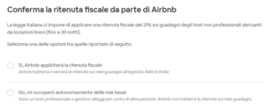 Airbnb e cedolare secca