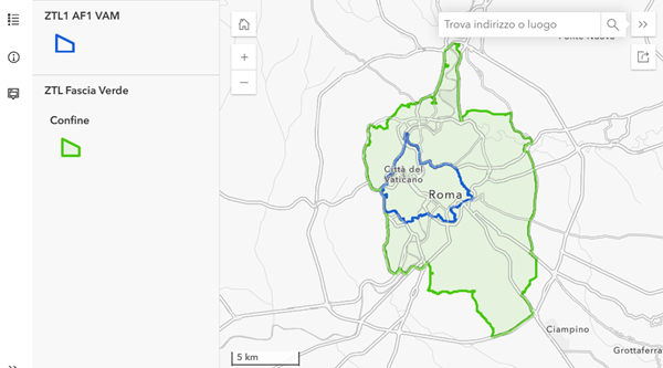 Ztl fascia verde Roma limitazione al traffico dal 1° novembre 2024